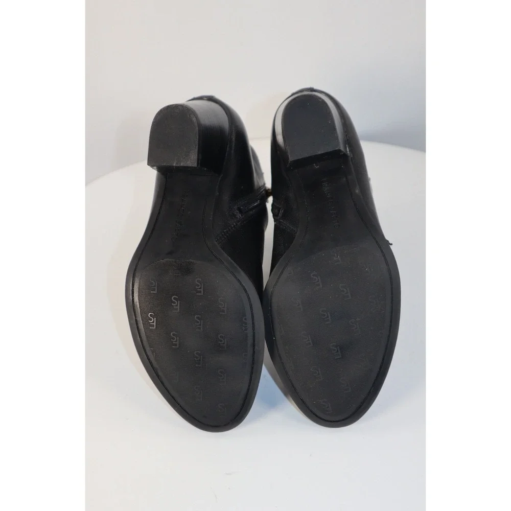 Franco Sarto Women's Diana Black Leather Ankle Boots-Size 9.5M‎